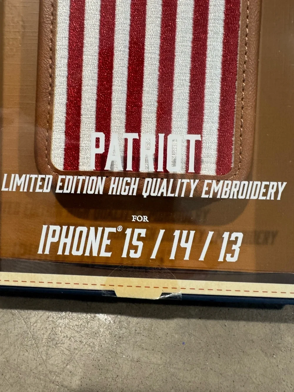 American Flag Embroidered Phone Case - Brown Red, White & Blue limited edition!